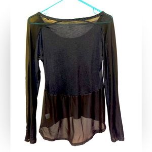 Ladies Sheer Converse Blouse | Black | Size Small